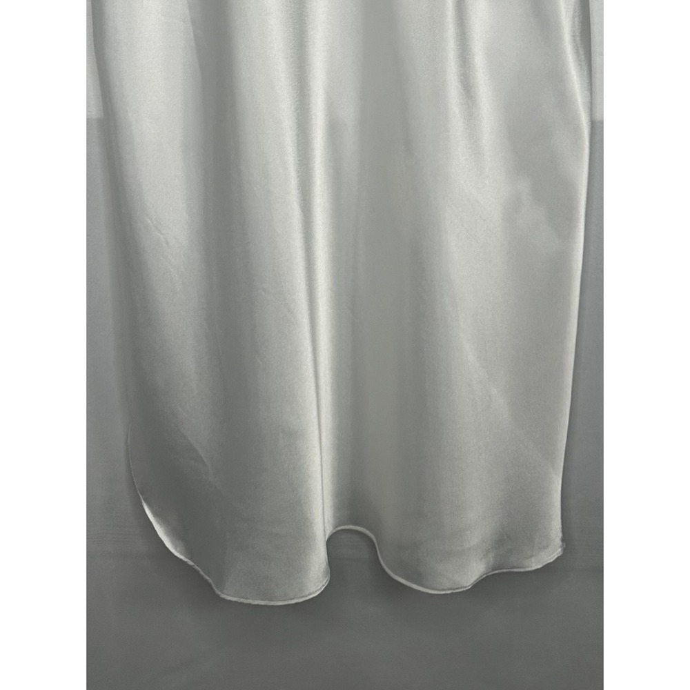 Angelique Vintage White Satin Lace Trim Nightgown Sheer Straps Y2K Large - Picture 5 of 8